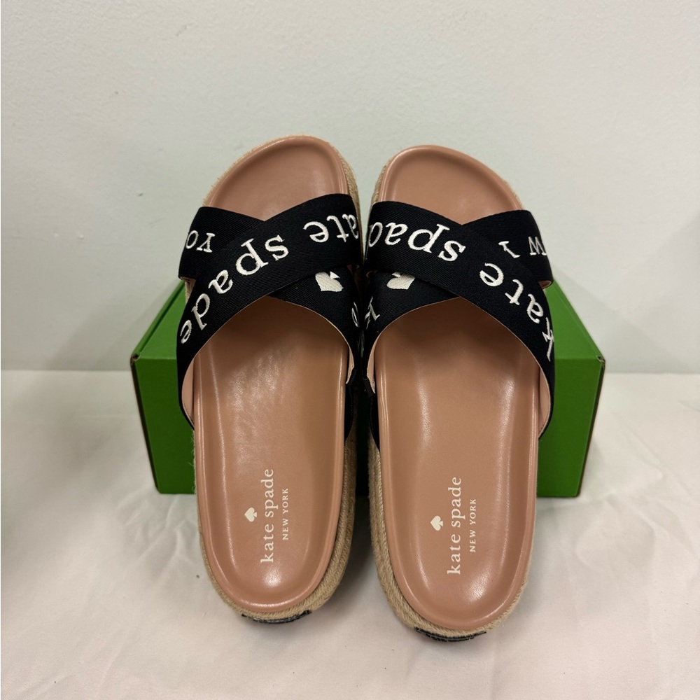 Kate Spade Black Women's Cross Strap Sandals